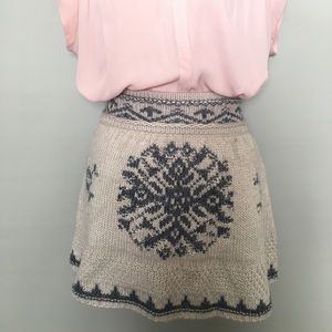 Zara knit Nordic pattern miniskirt